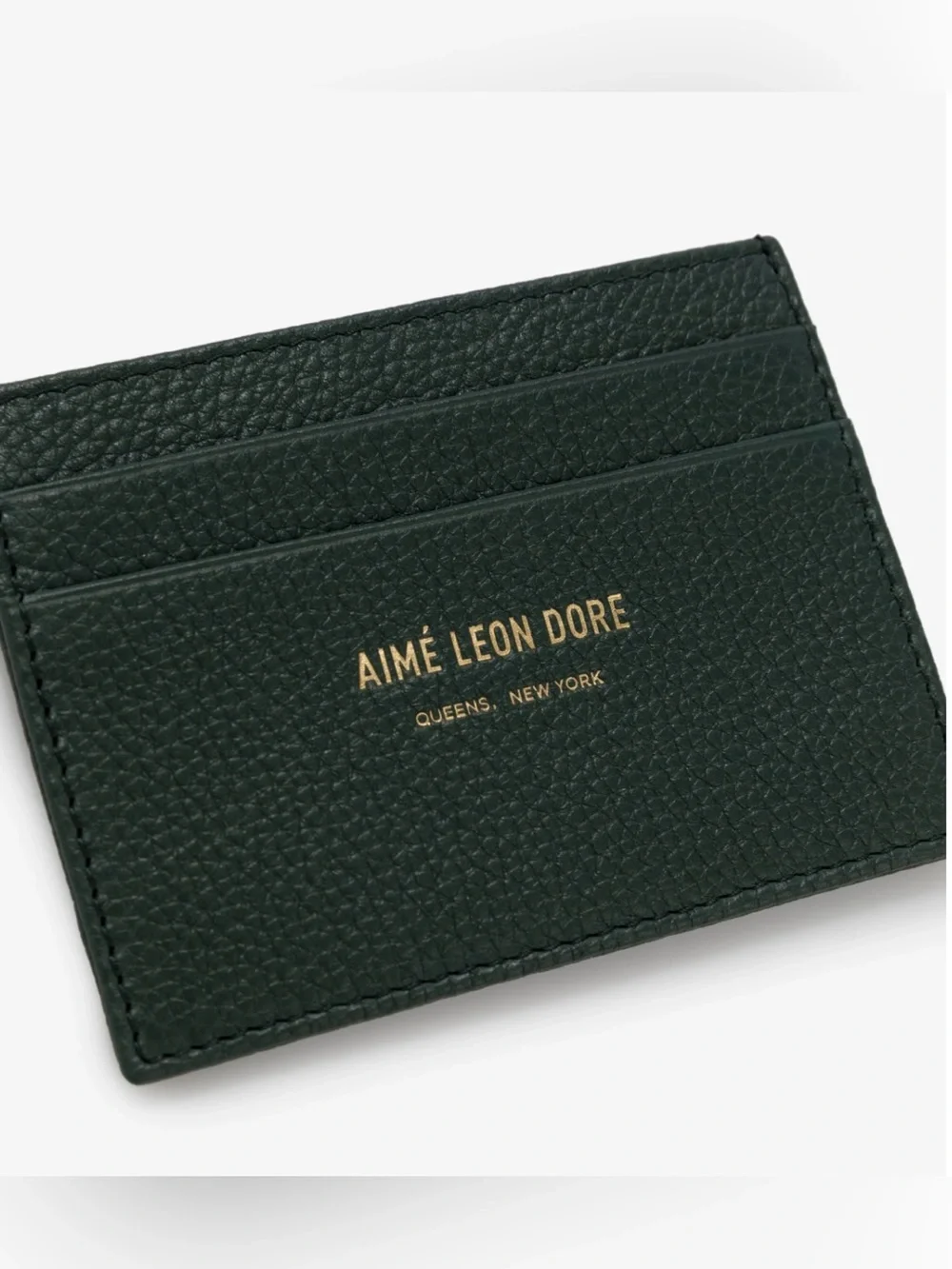 Aimé leon dore green leather cardholder
